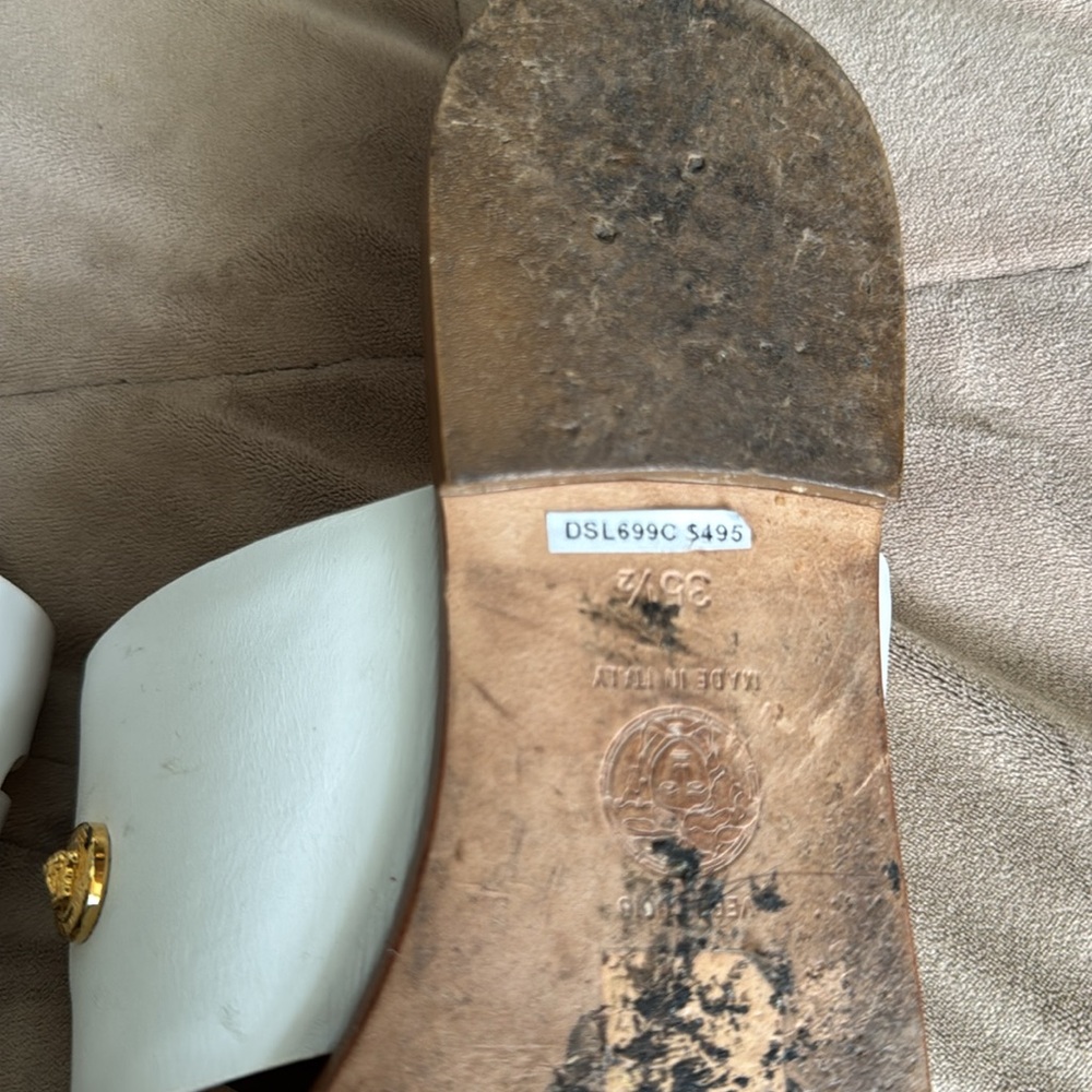 Authentic Versace White gold Medusa sandals 🩴 size 5.5 - Picture 9 of 15